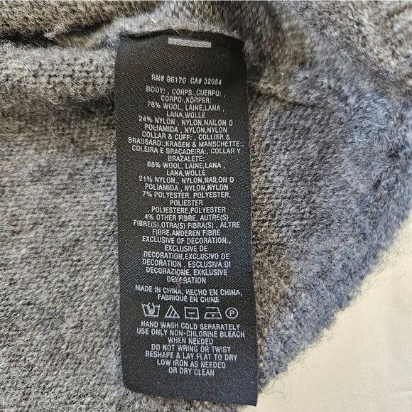 Anthropologie Knitted & Knotted Soft Wool Blend Beaded Collar Sweater in Grey M - Picture 9 of 10